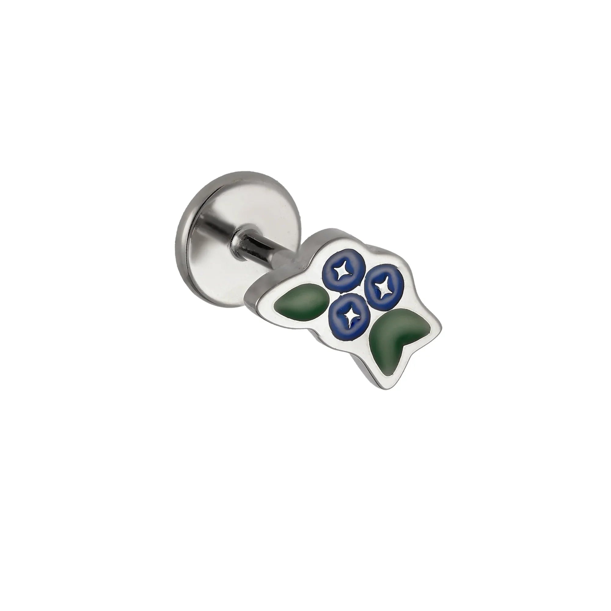 Blueberry Bunch Enamel Flat Back Stud