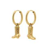 Cowgirl Boot Charm Hoops