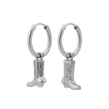 Cowgirl Boot Charm Hoops