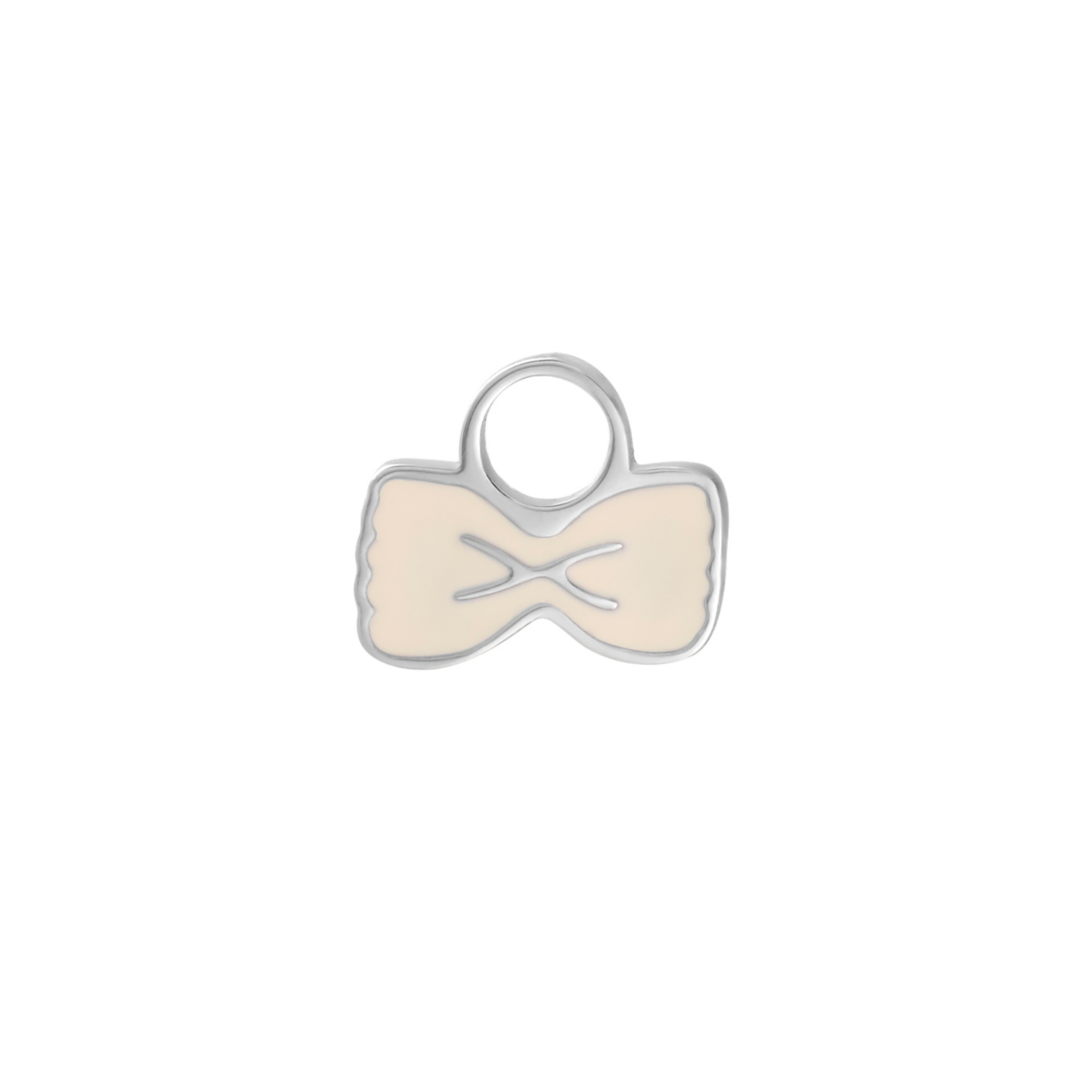 Bowtie Pasta Enamel Hoop Charm