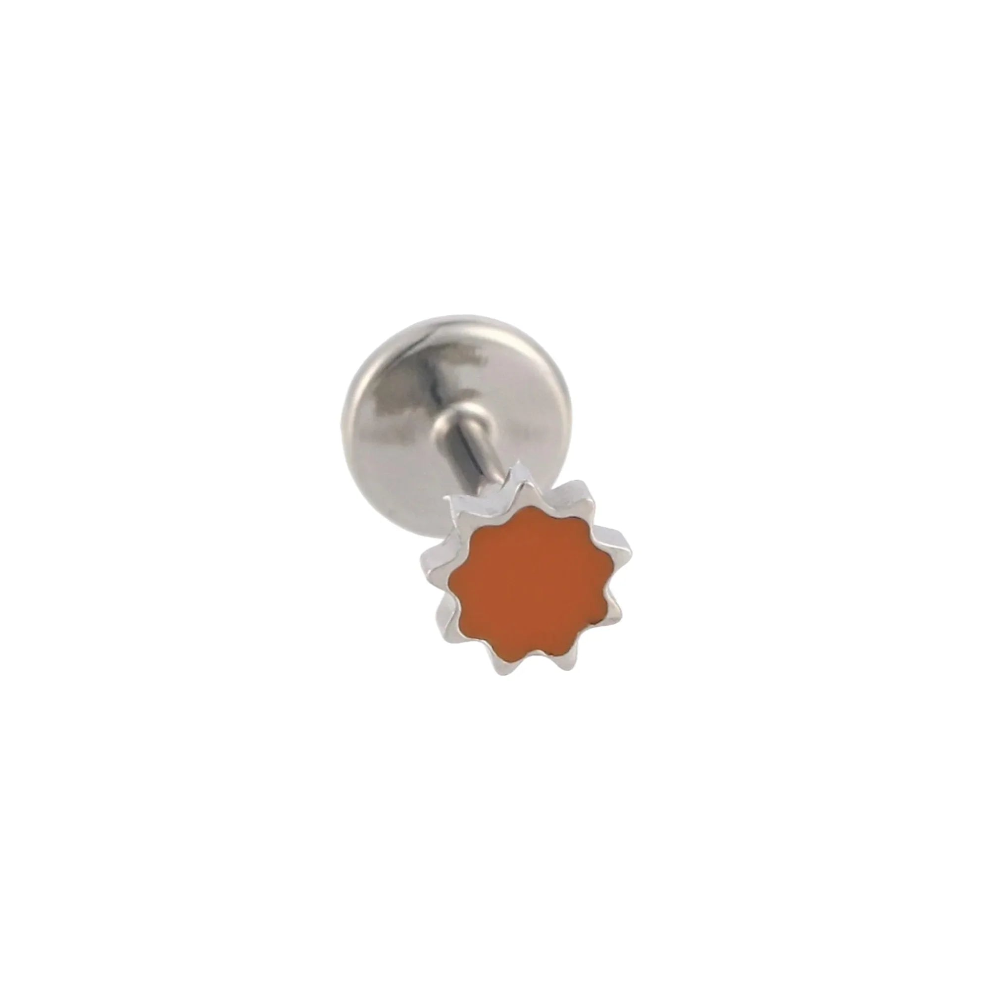Sunny Pop Enamel Flat Back Stud - Terra Cotta