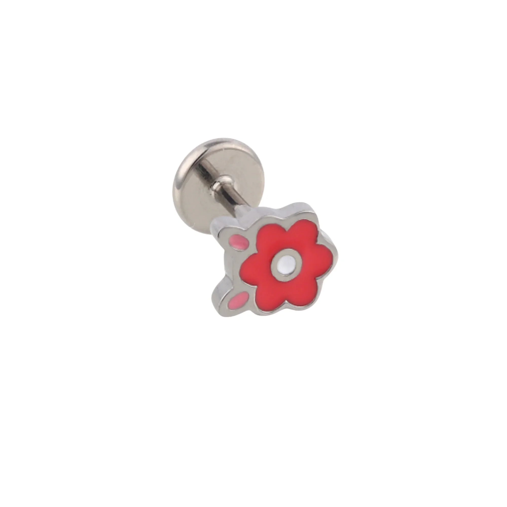 Flora Enamel Flat Back Stud