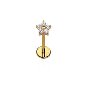 CZ Bloom Flat Back Stud - Clear