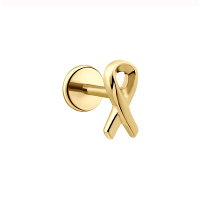 Cancer Ribbon Flat Back Stud