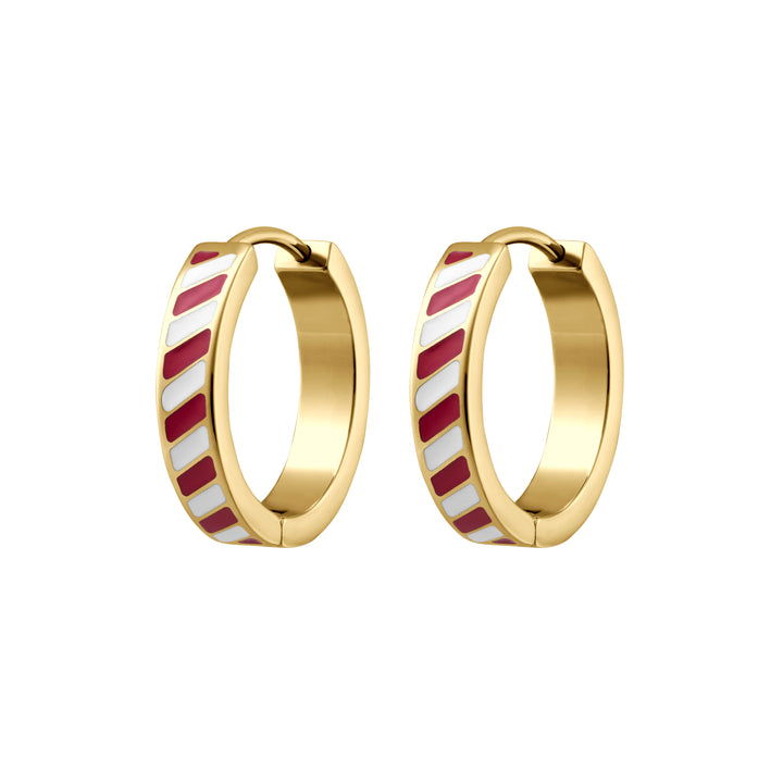 Candy Cane Lane Enamel Titanium Hoops