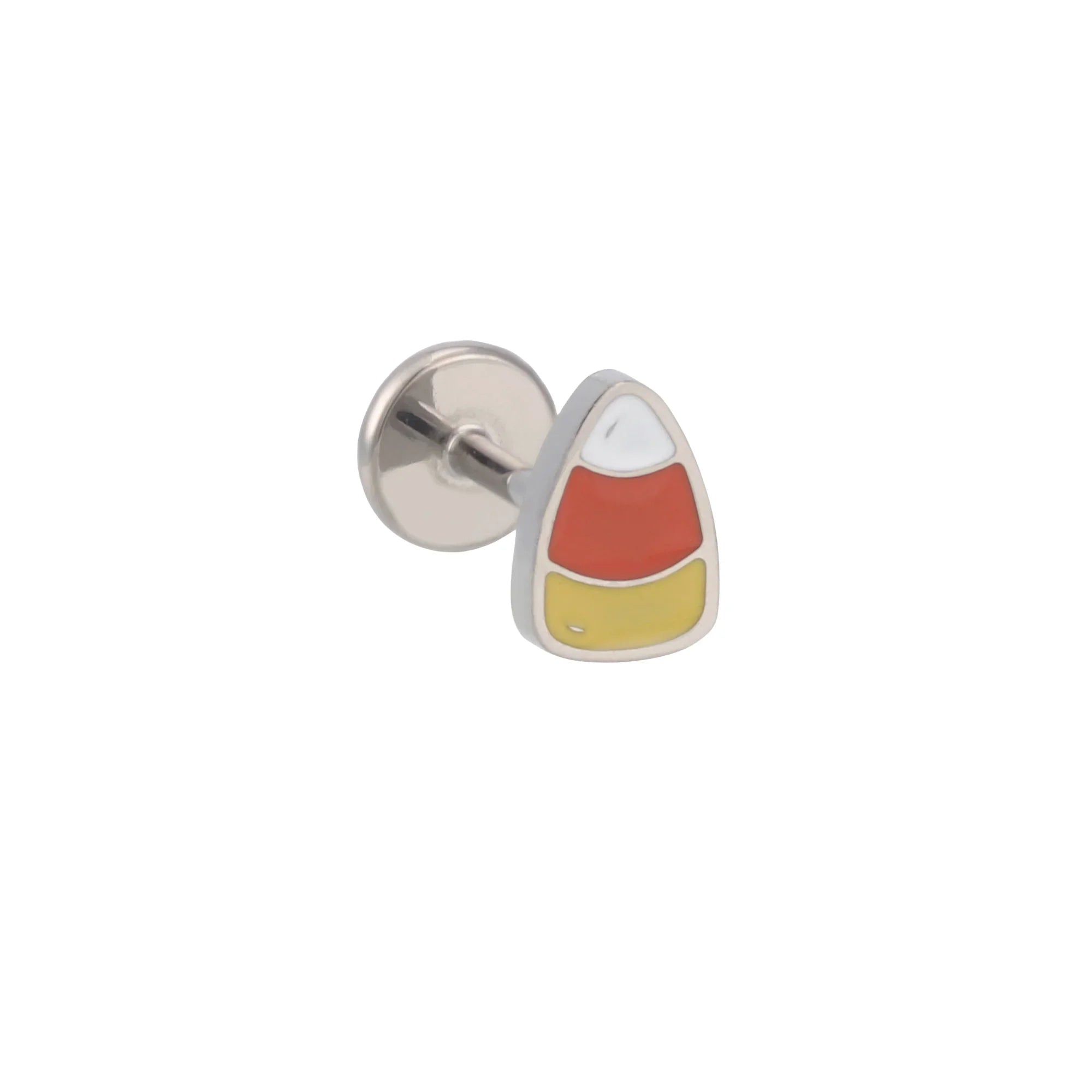 Candy Corn Enamel Flat Back Stud