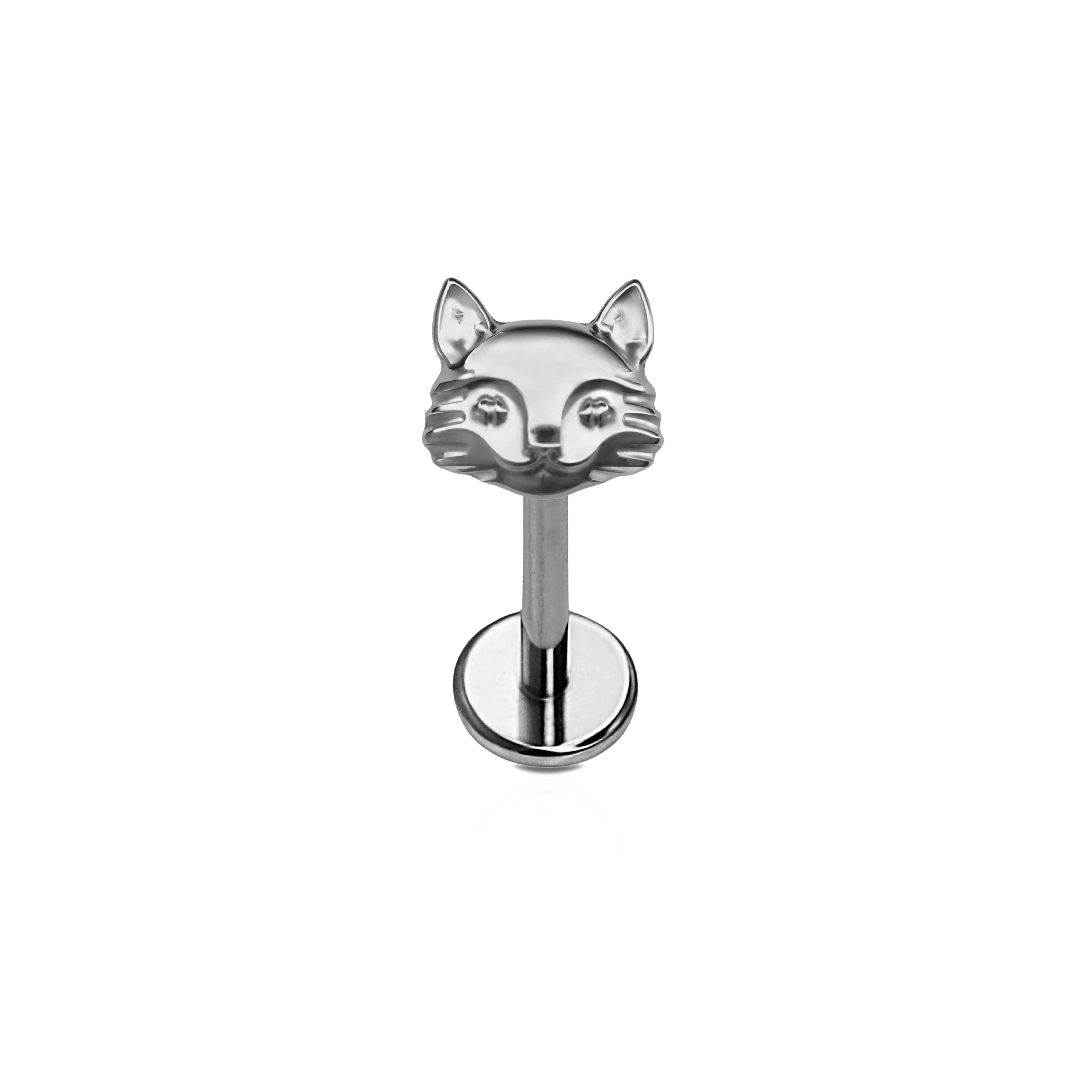 Cat Face Flat Back Stud