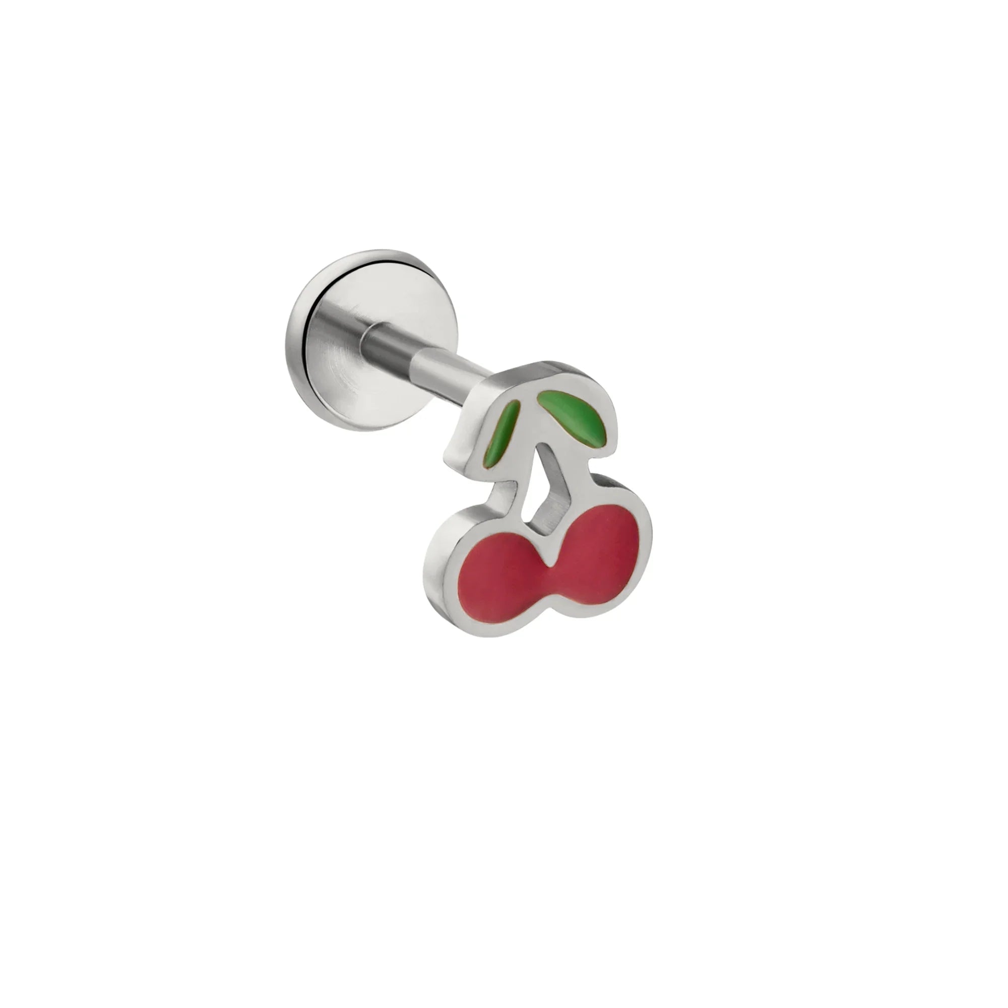 Cherry Enamel Flat Back Stud