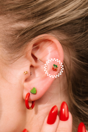 Cherry Heart Flat Back Stud