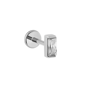 Baguette Flat Back Stud - Clear