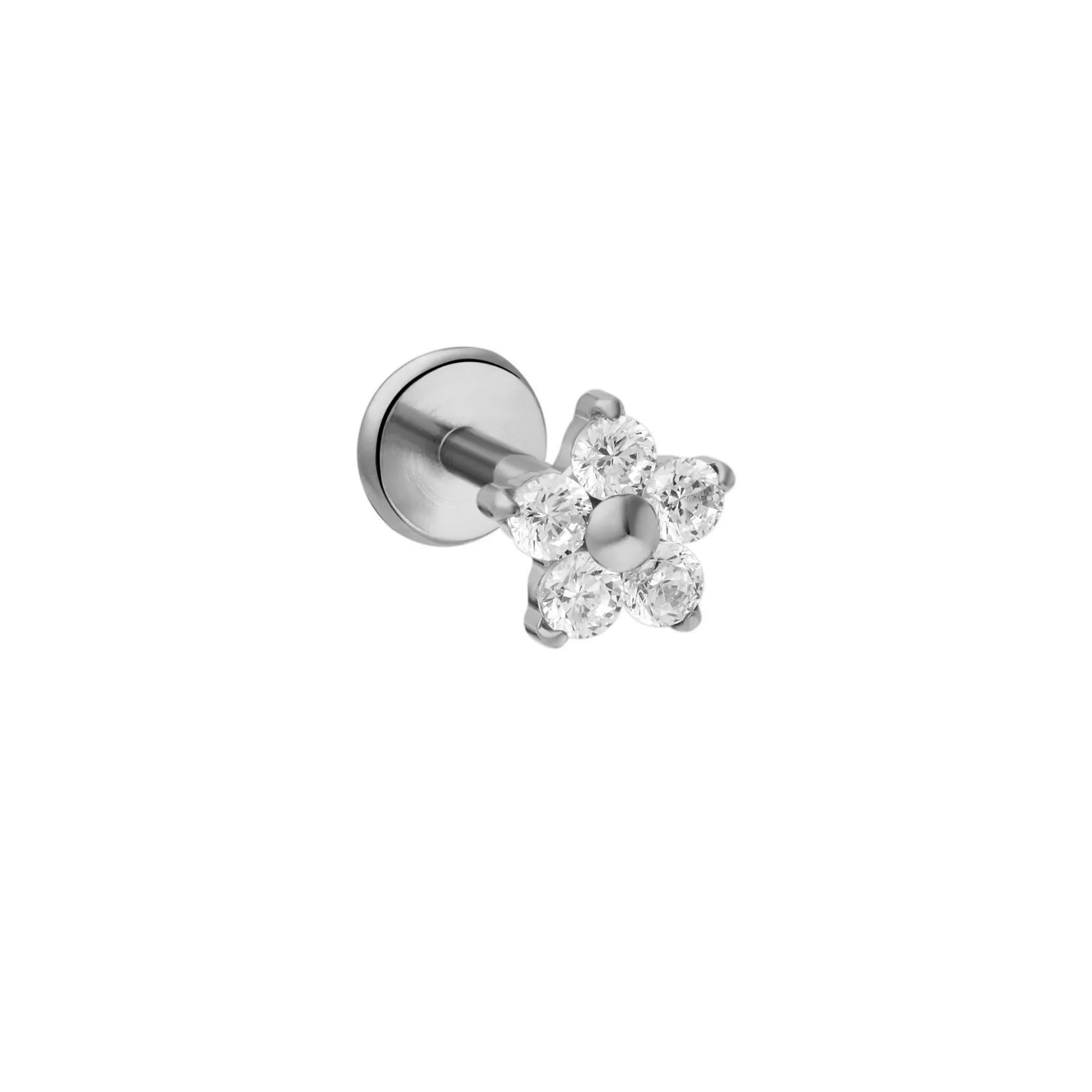 Icy Dahlia Flat Back Stud