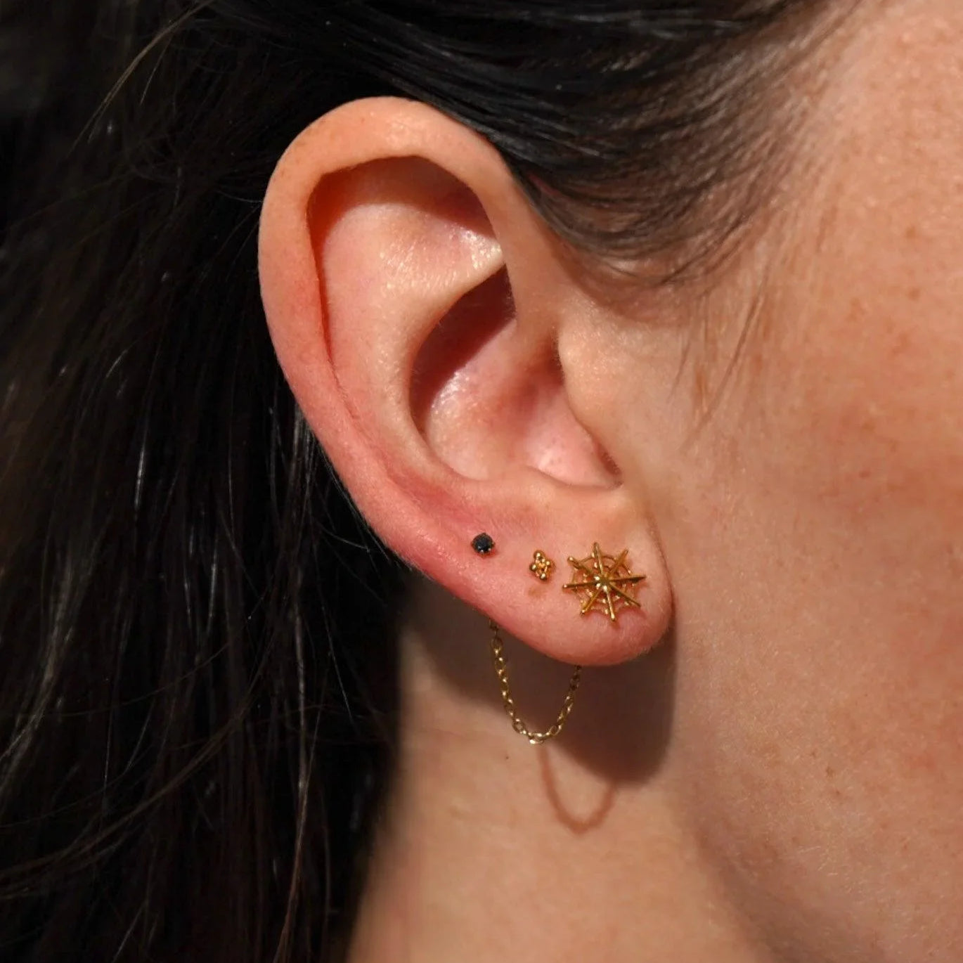 Micro Black Gem Flat Back Stud