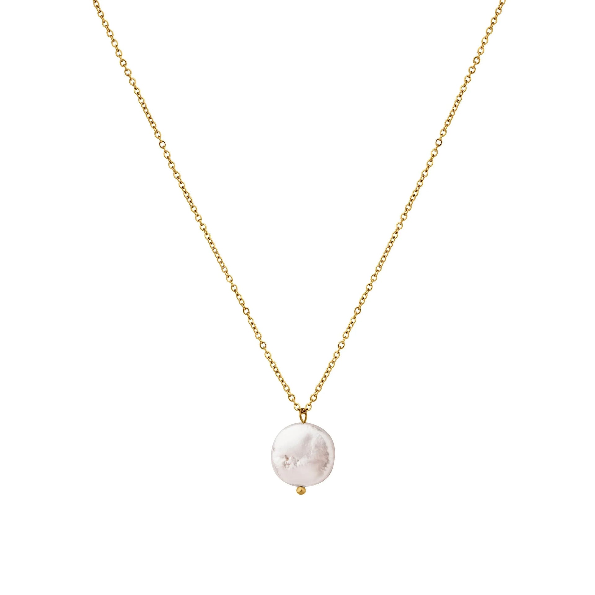 Coin Pearl Pendant Necklace