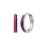 Contrast Enamel Titanium Hoops - Raven