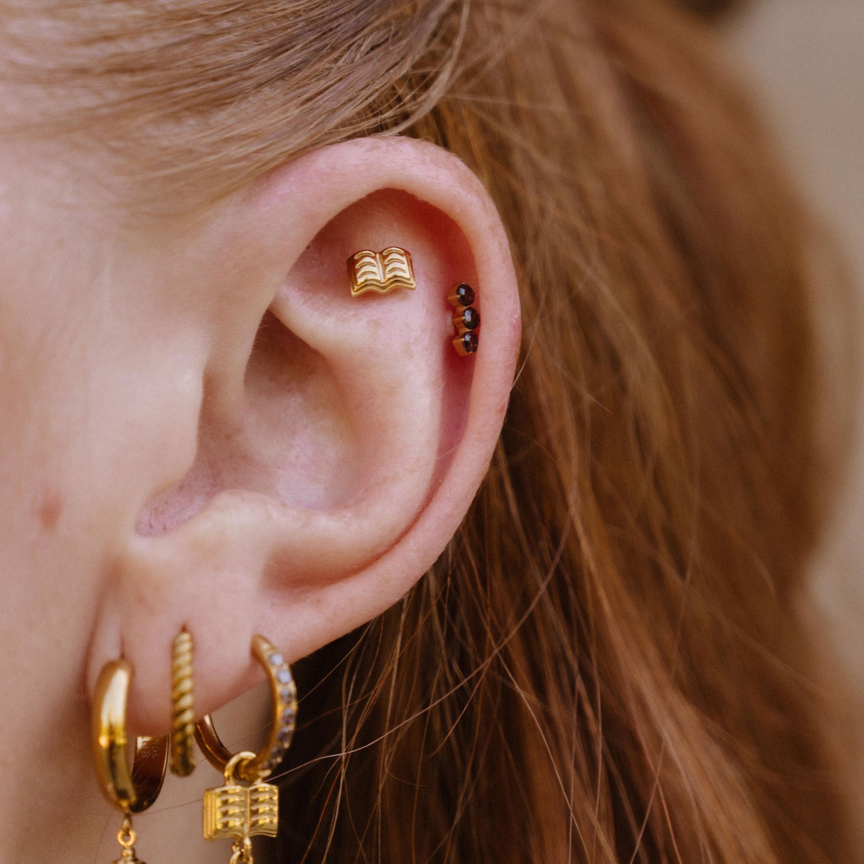 Coffee Trio Flat Back Stud