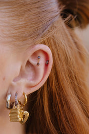 Coffee Marquise Flat Back Stud