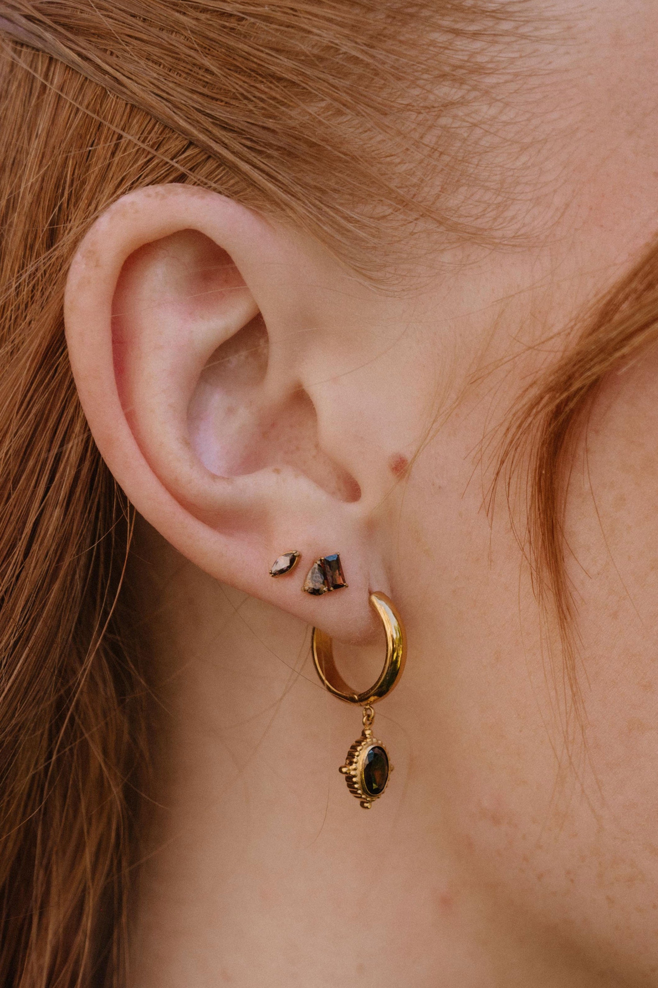Toi Et Moi Flat Back Stud - Coffee