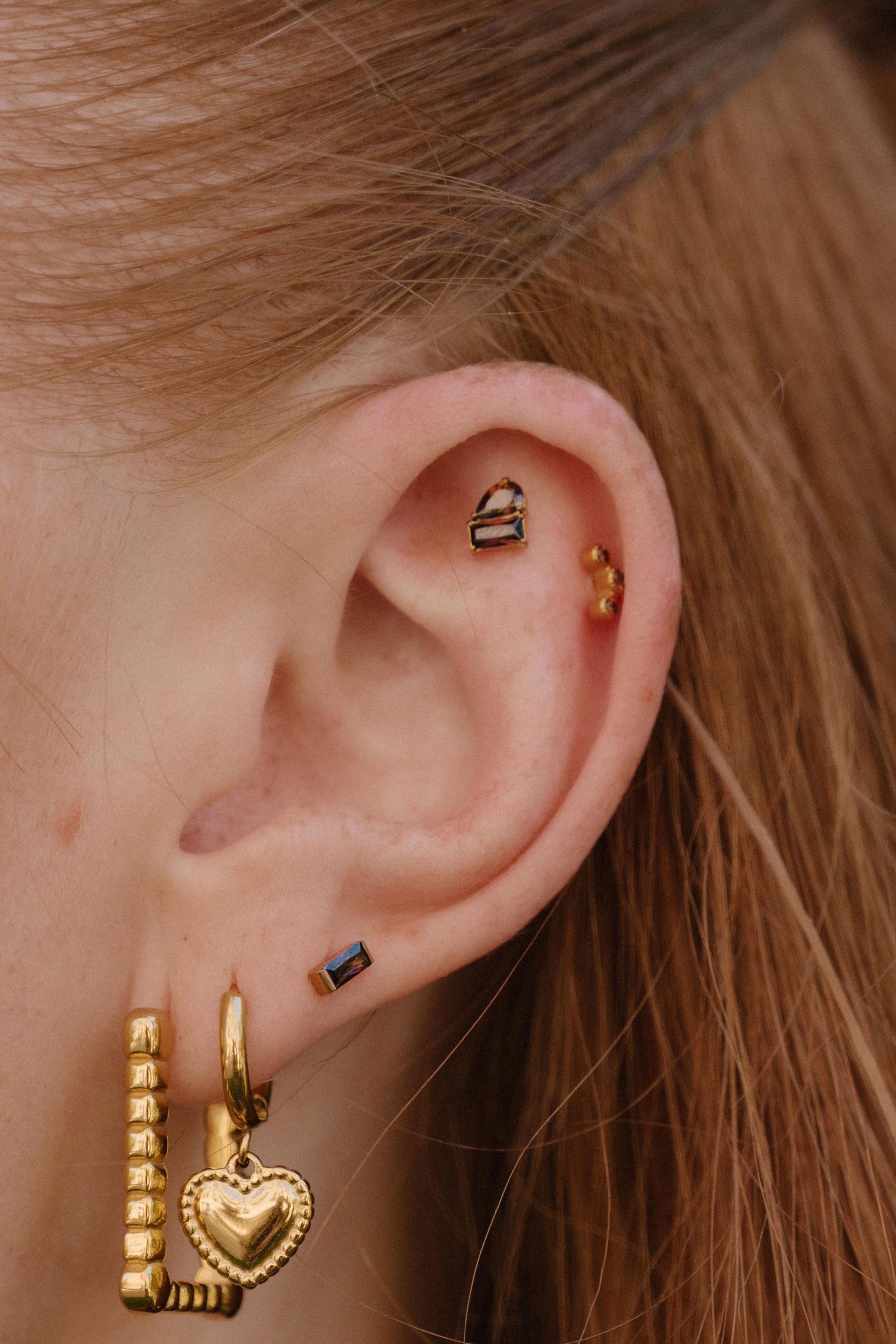 Toi Et Moi Flat Back Stud - Coffee