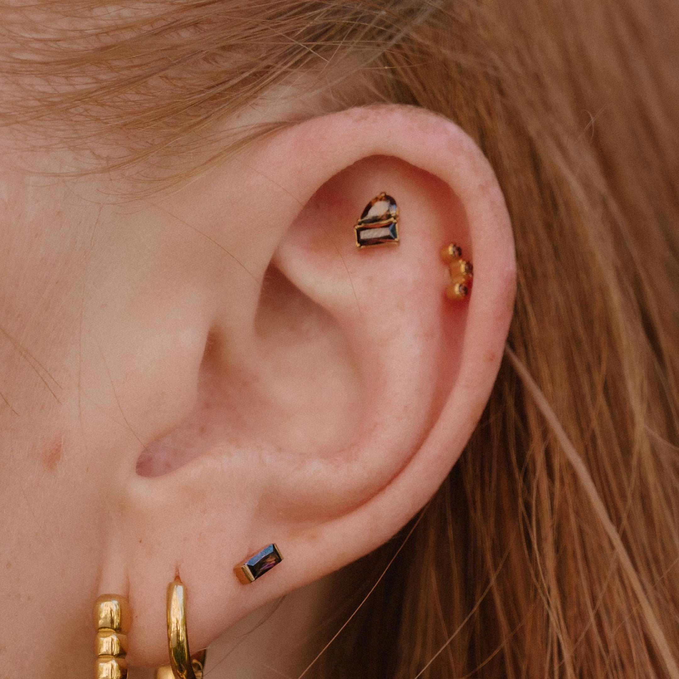 Toi Et Moi Flat Back Stud - Coffee