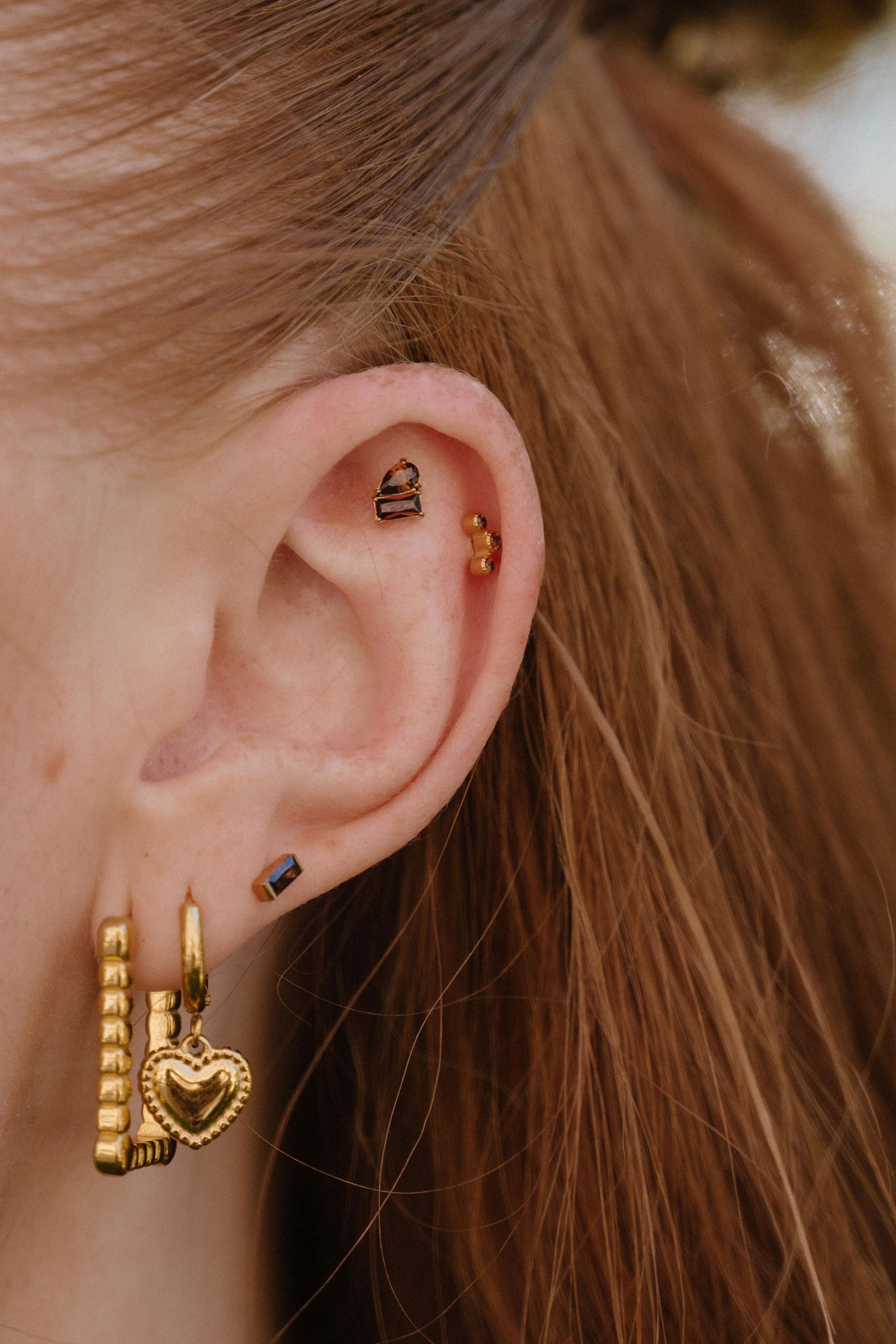 Barnacle Flat Back Stud - Coffee