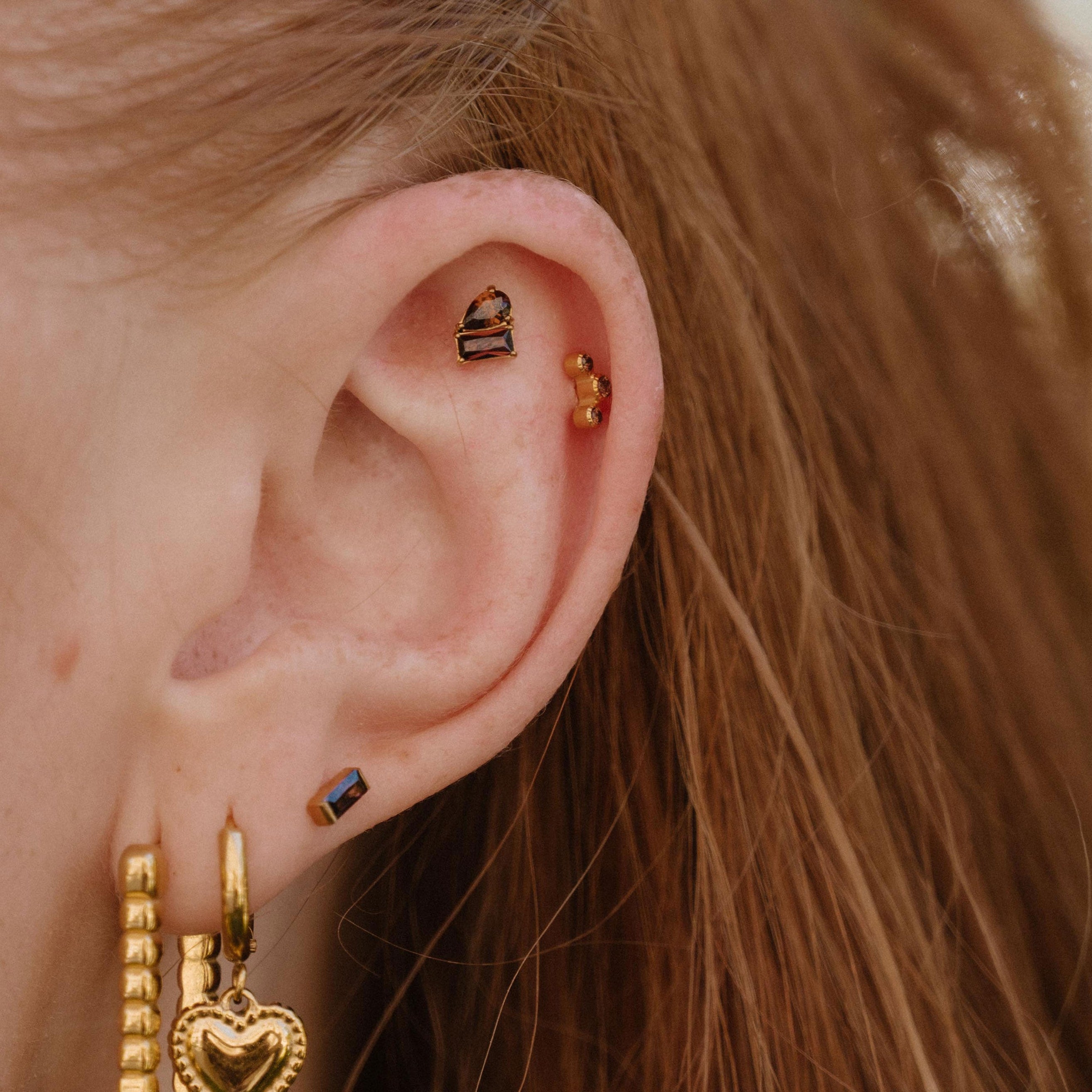 Barnacle Flat Back Stud - Coffee