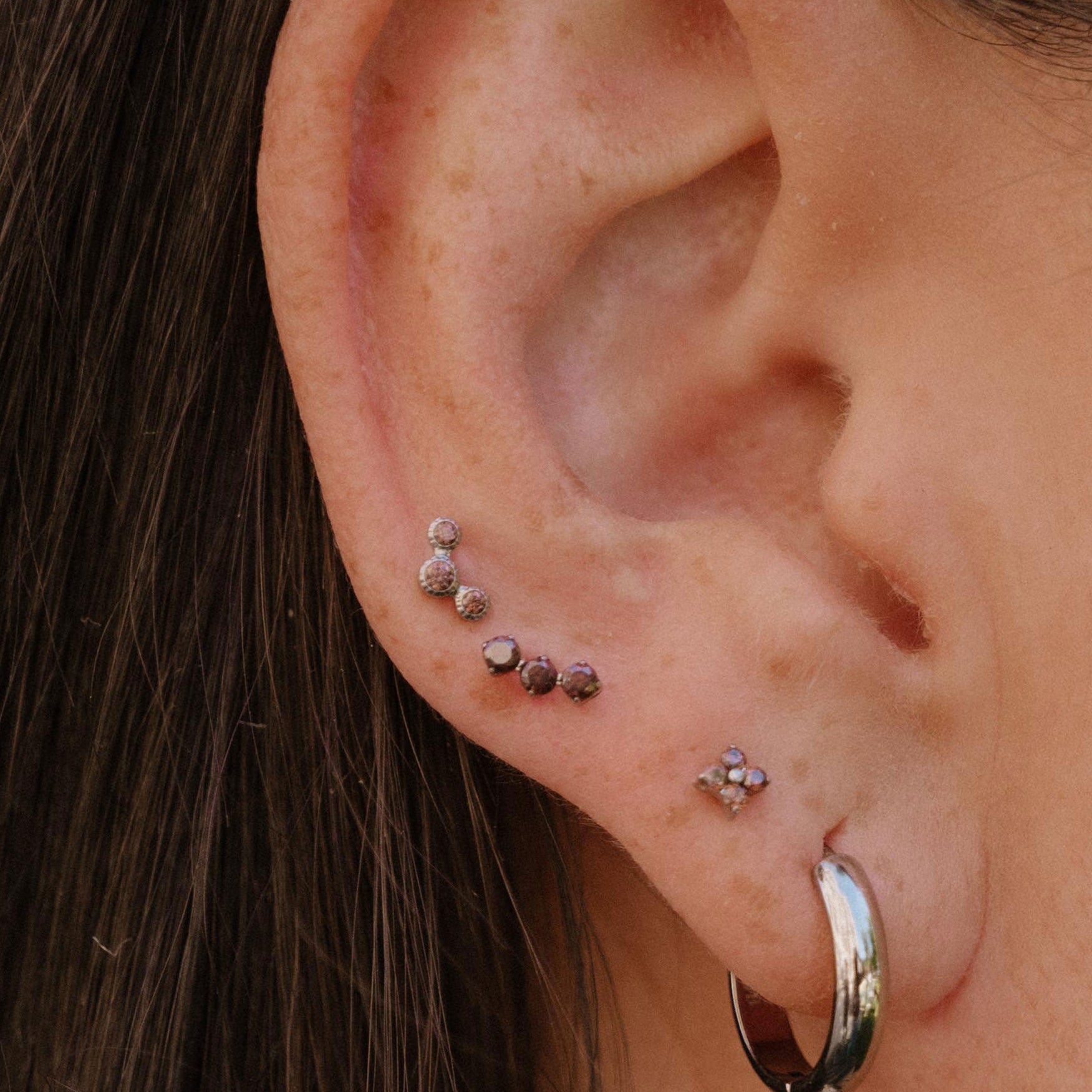 Barnacle Flat Back Stud - Coffee