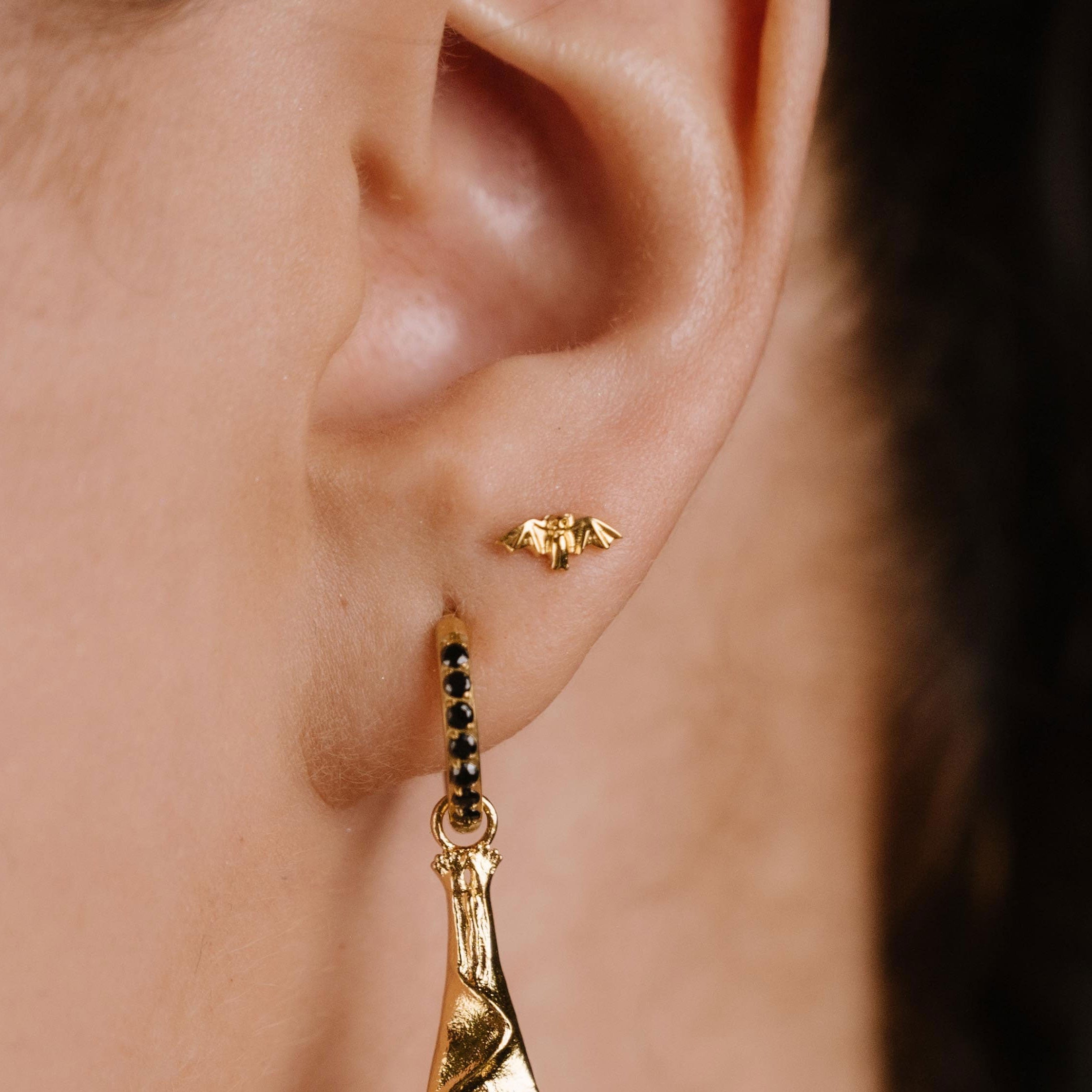 Sleepy Bat Hoop Charm