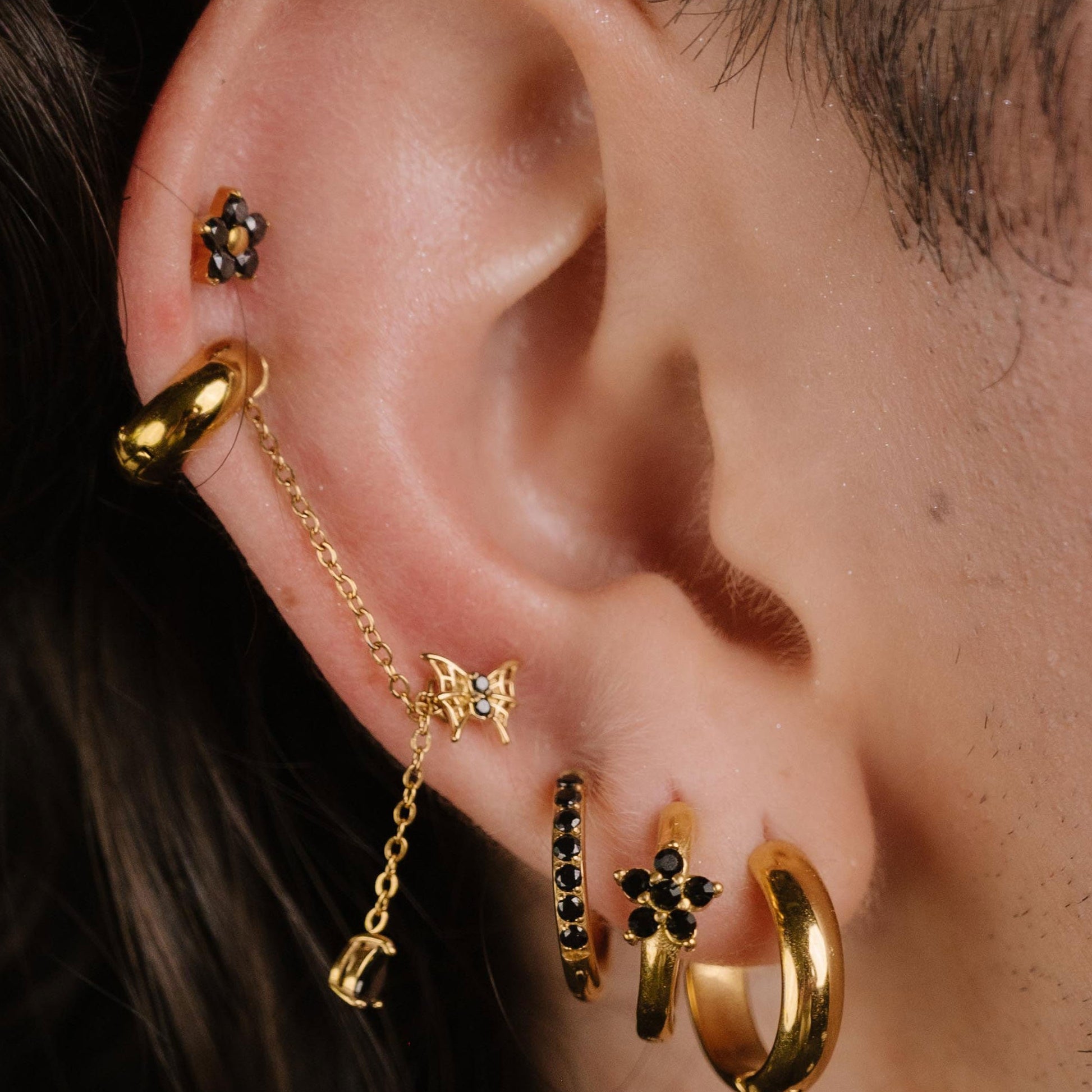 Cobweb Butterfly Flat Back Stud