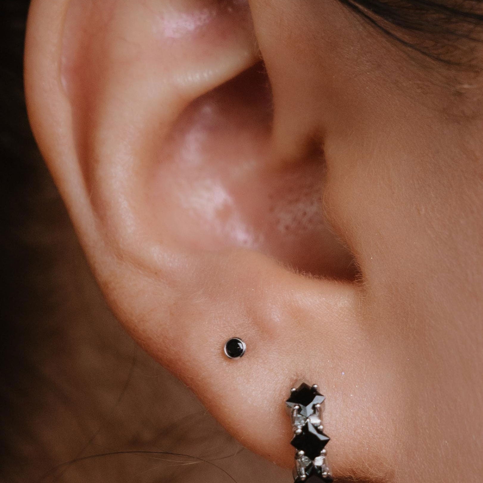 Zirconia Constellation Flat Back Stud - Onyx