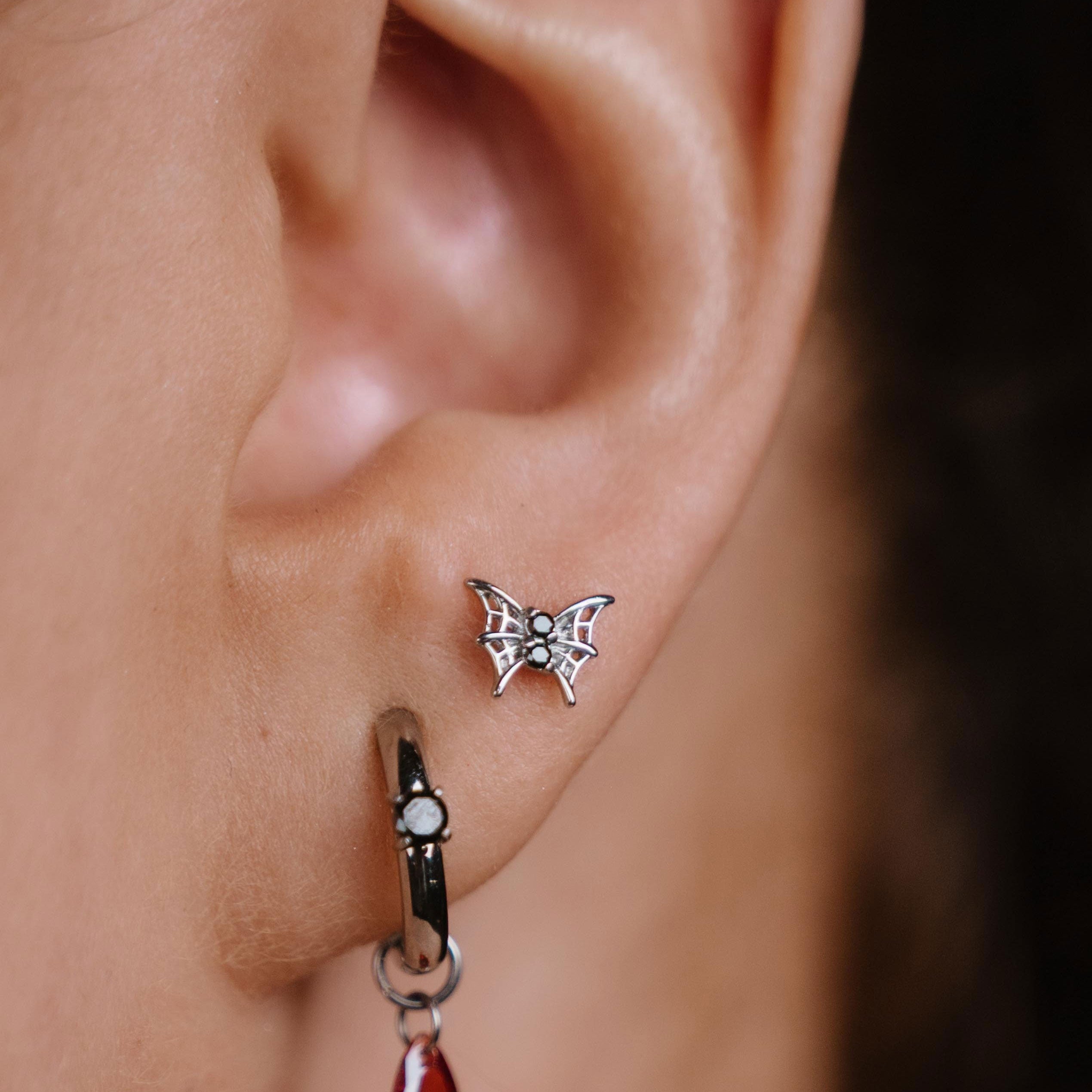 Cobweb Butterfly Flat Back Stud