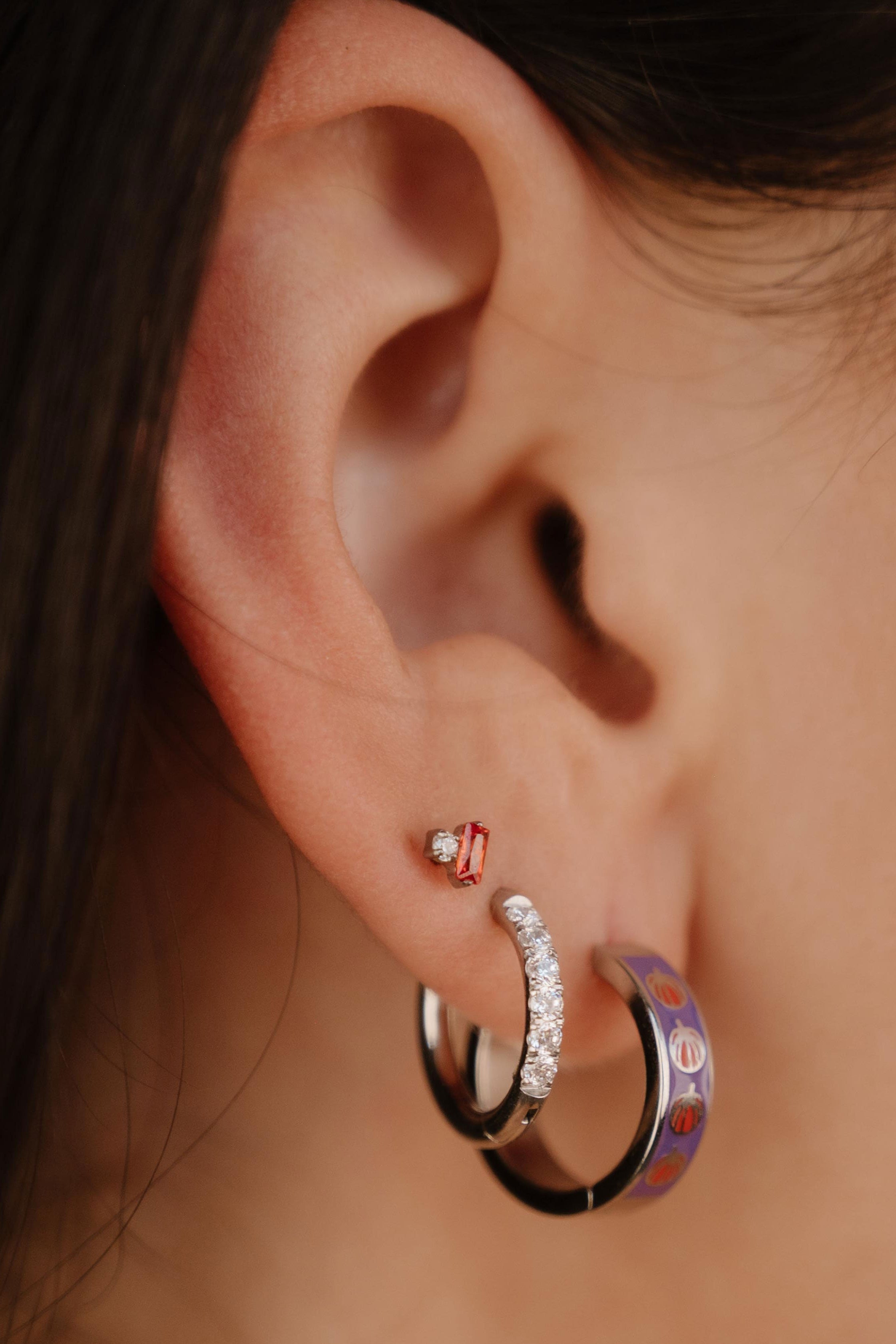 Mira Flat Back Stud - Mai Tai