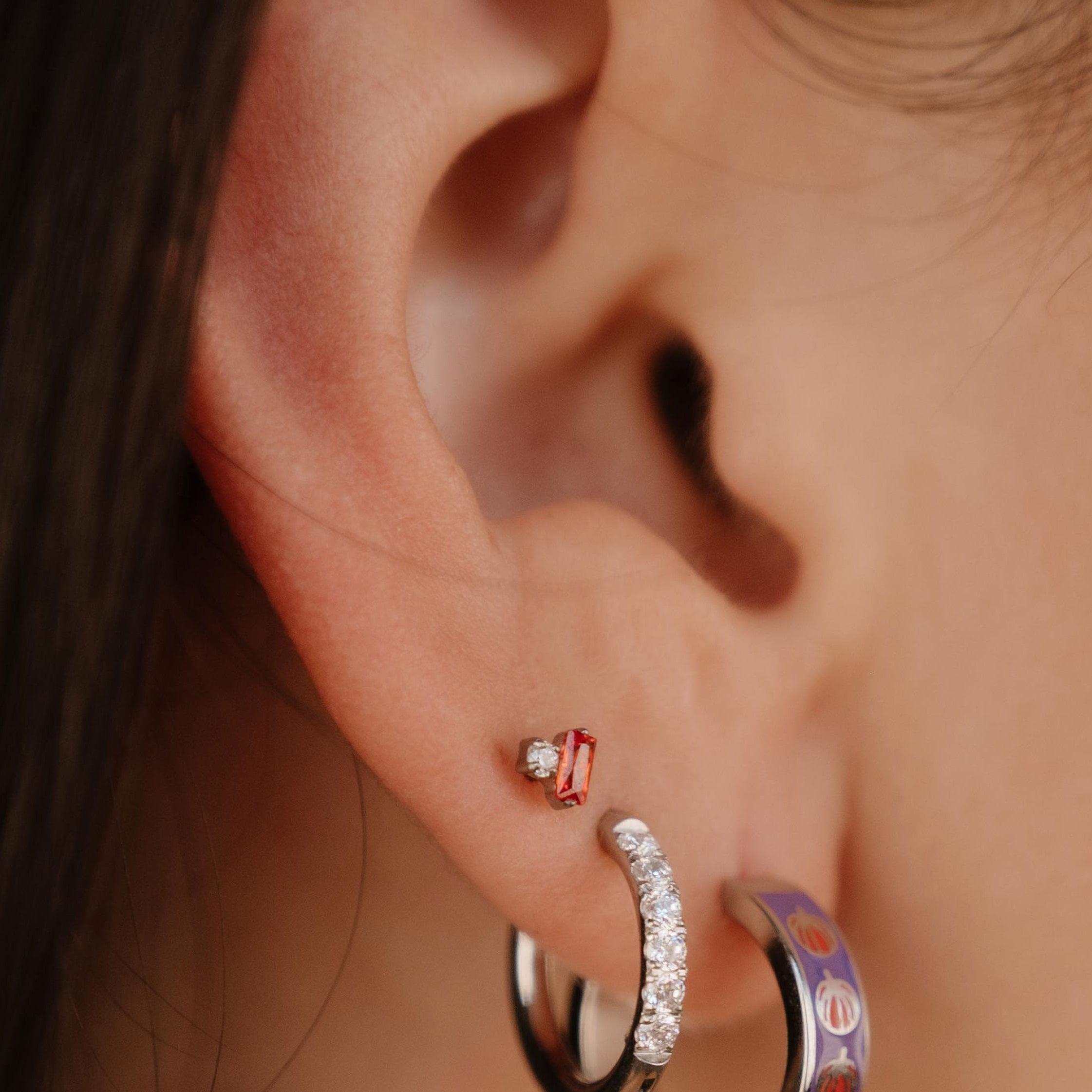 Mira Flat Back Stud - Mai Tai