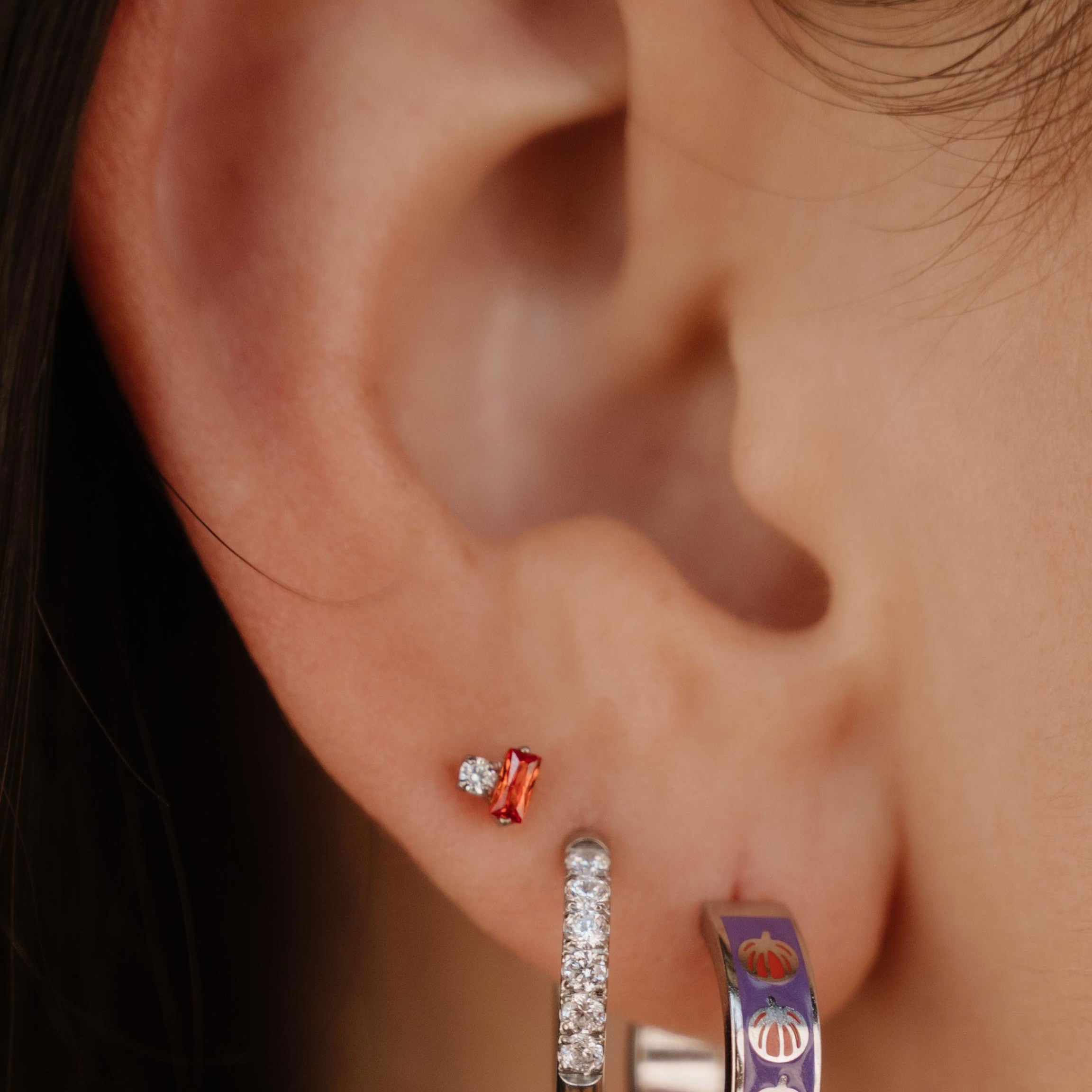 Mira Flat Back Stud - Mai Tai