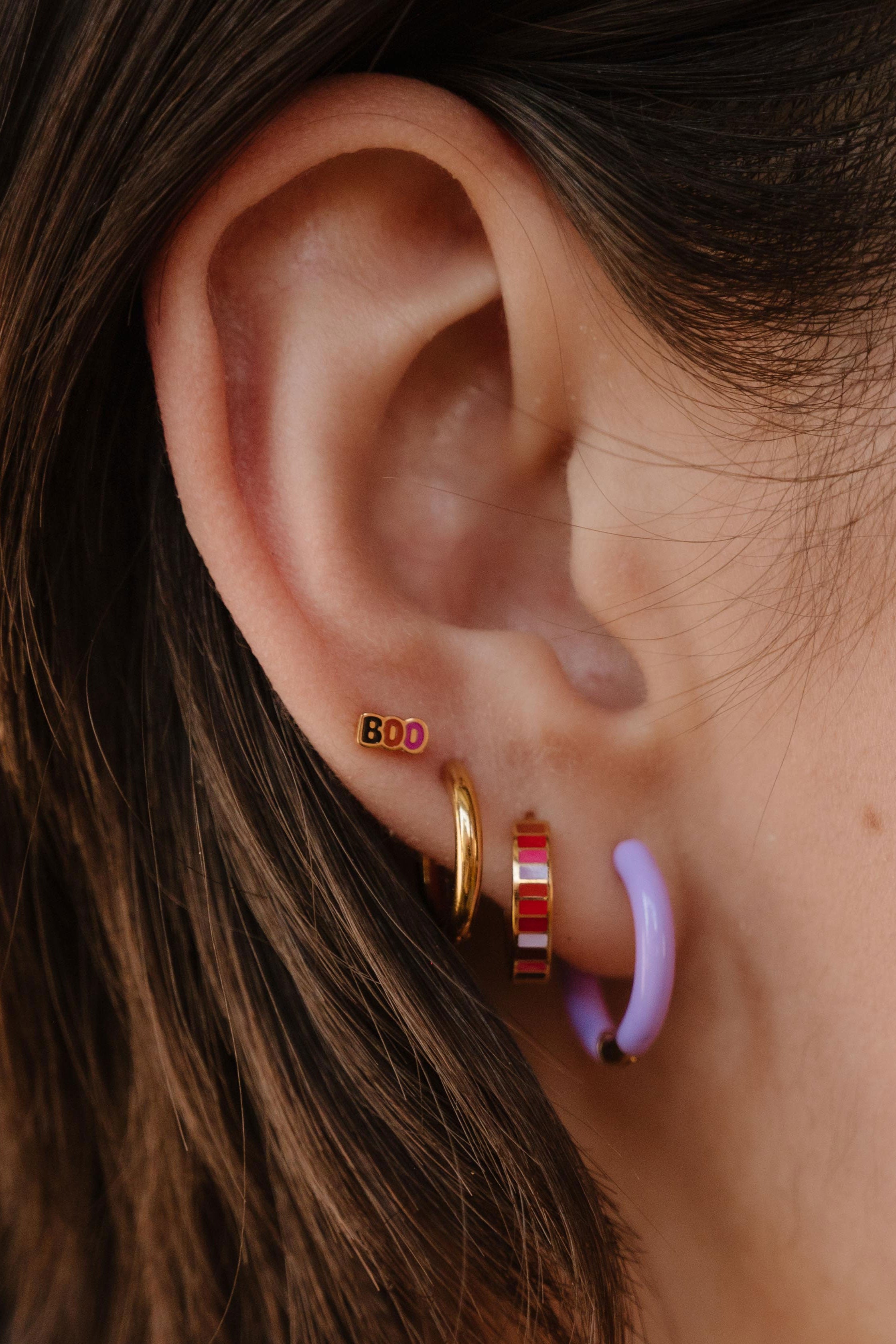 Boo Halloween Enamel Flat Back Stud