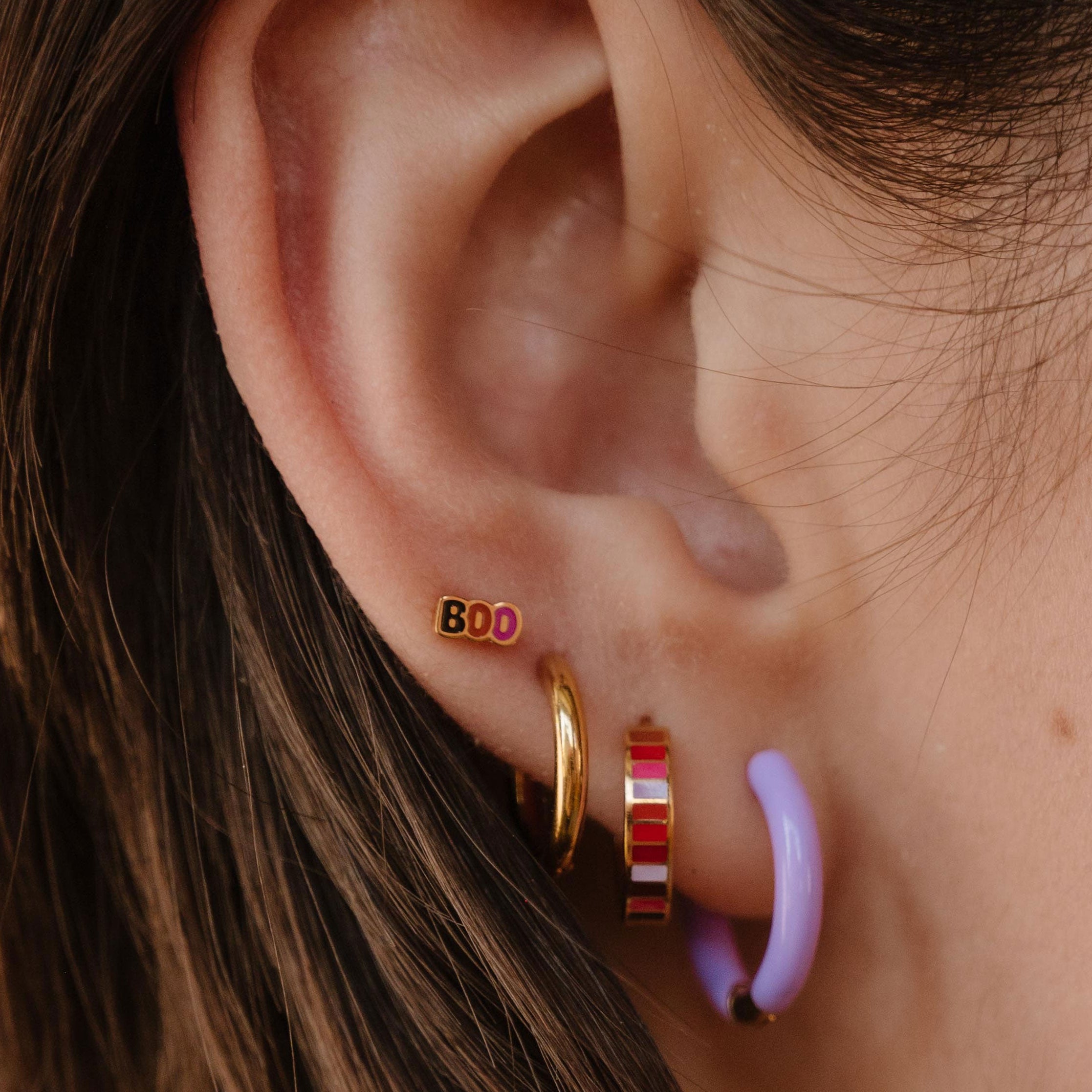 Boo Halloween Enamel Flat Back Stud