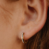 Contrast Enamel Titanium Hoops - Black & White