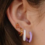 Candy Corn Silhouette Titanium Hoops