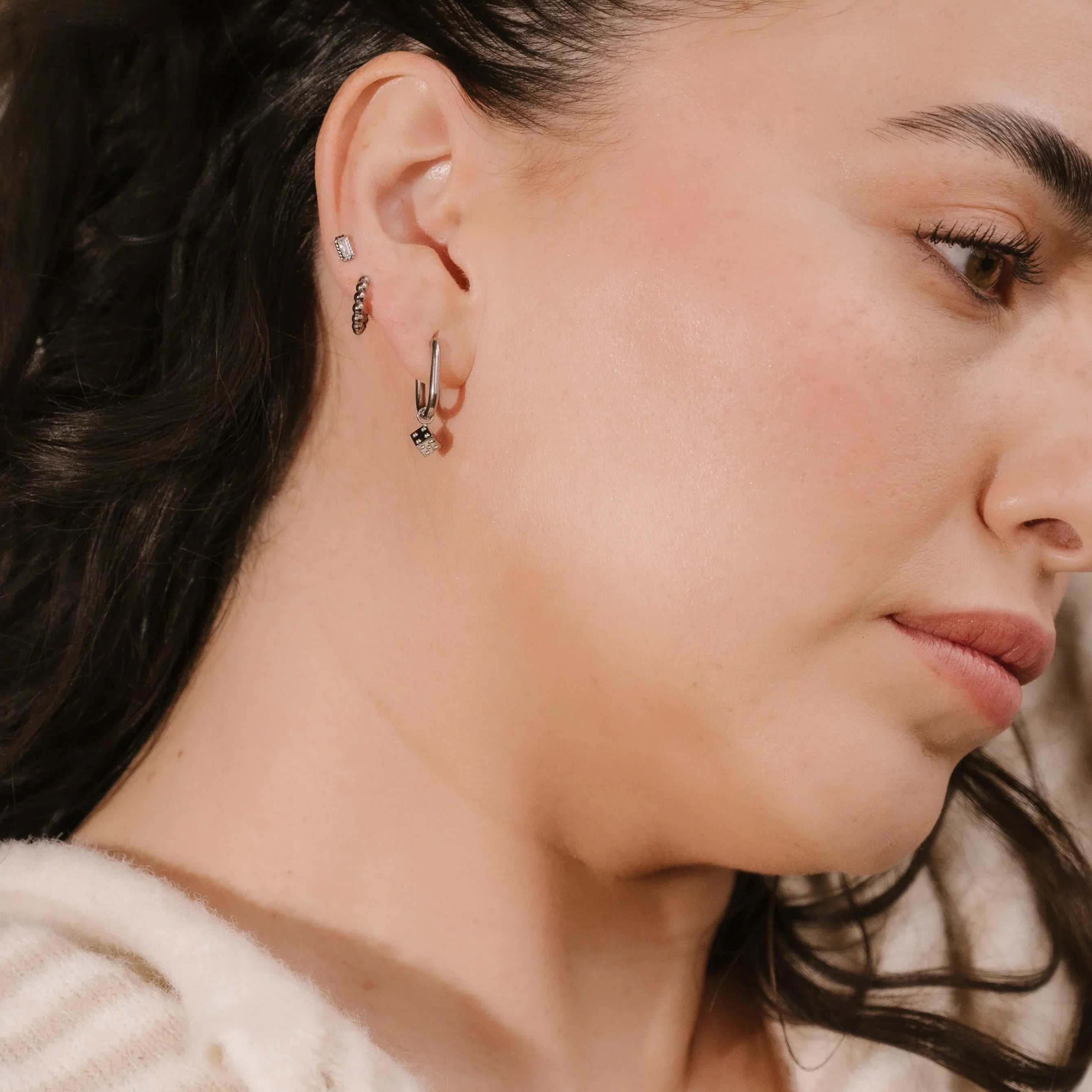 Postage Stamp Flat Back Stud
