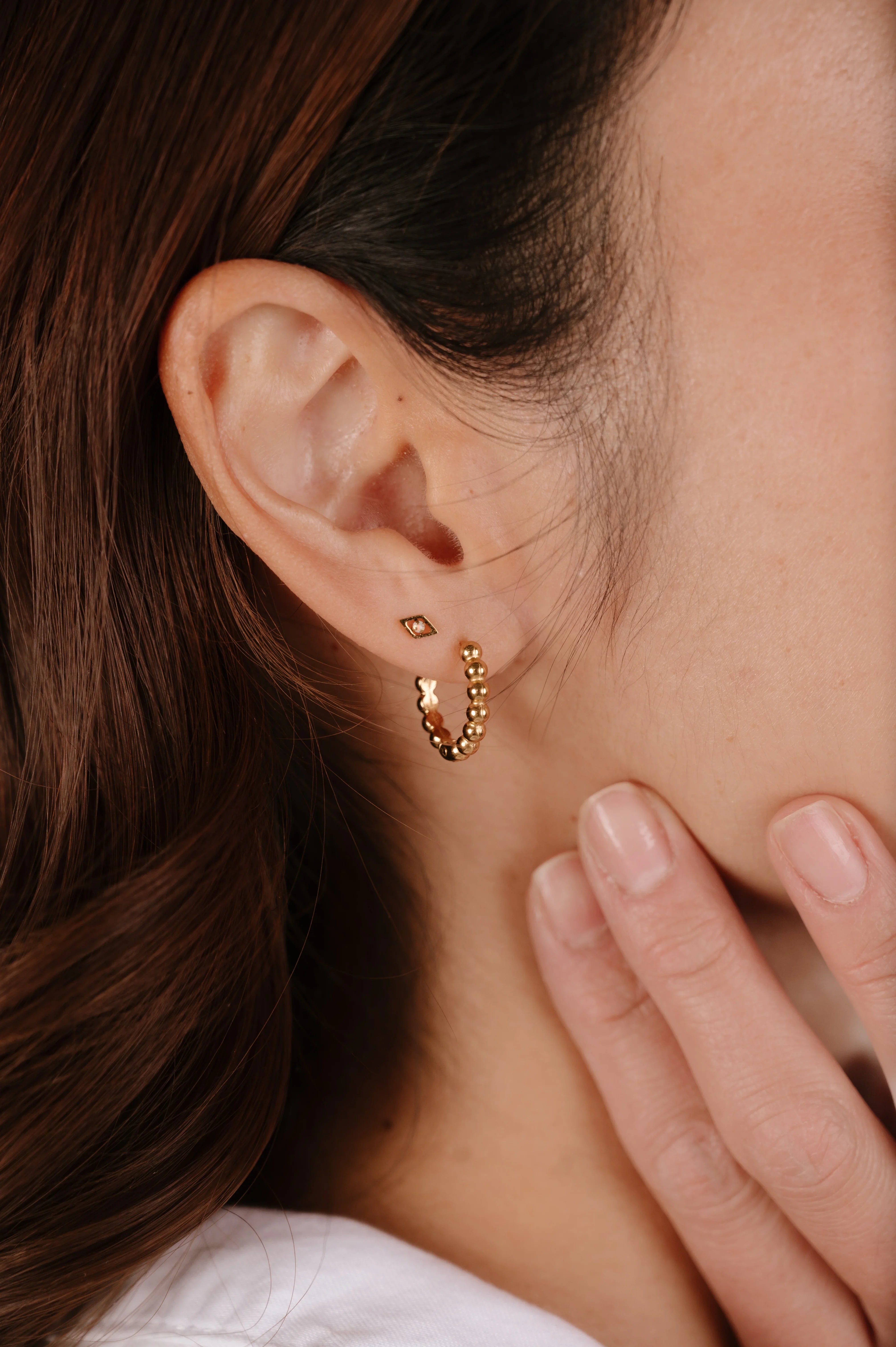 Mini Opal Hallmark Flat Back Stud