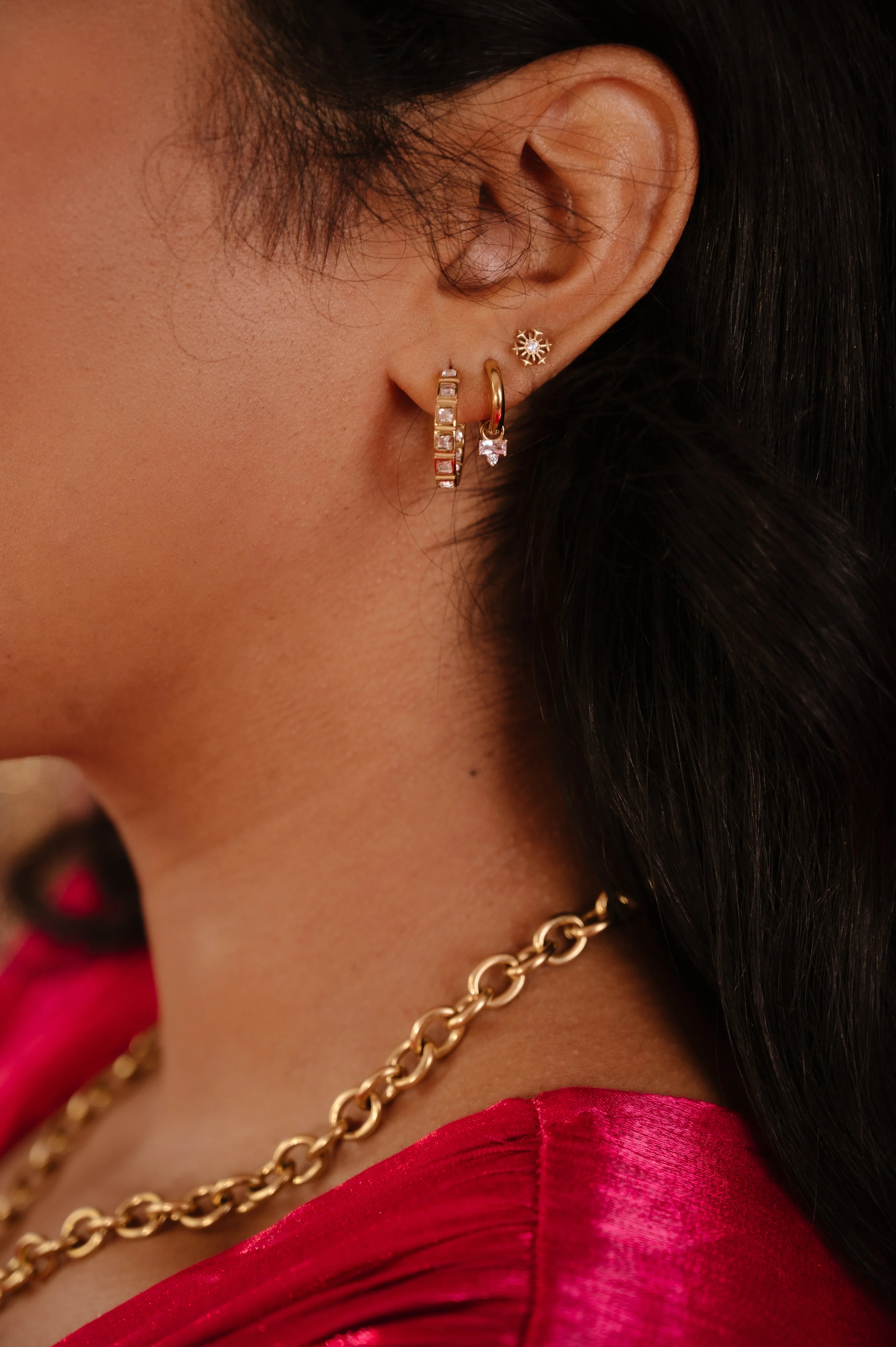 Snowflake Flat Back Stud