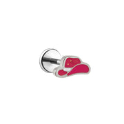 Cowgirl Hat Enamel Flat Back Stud