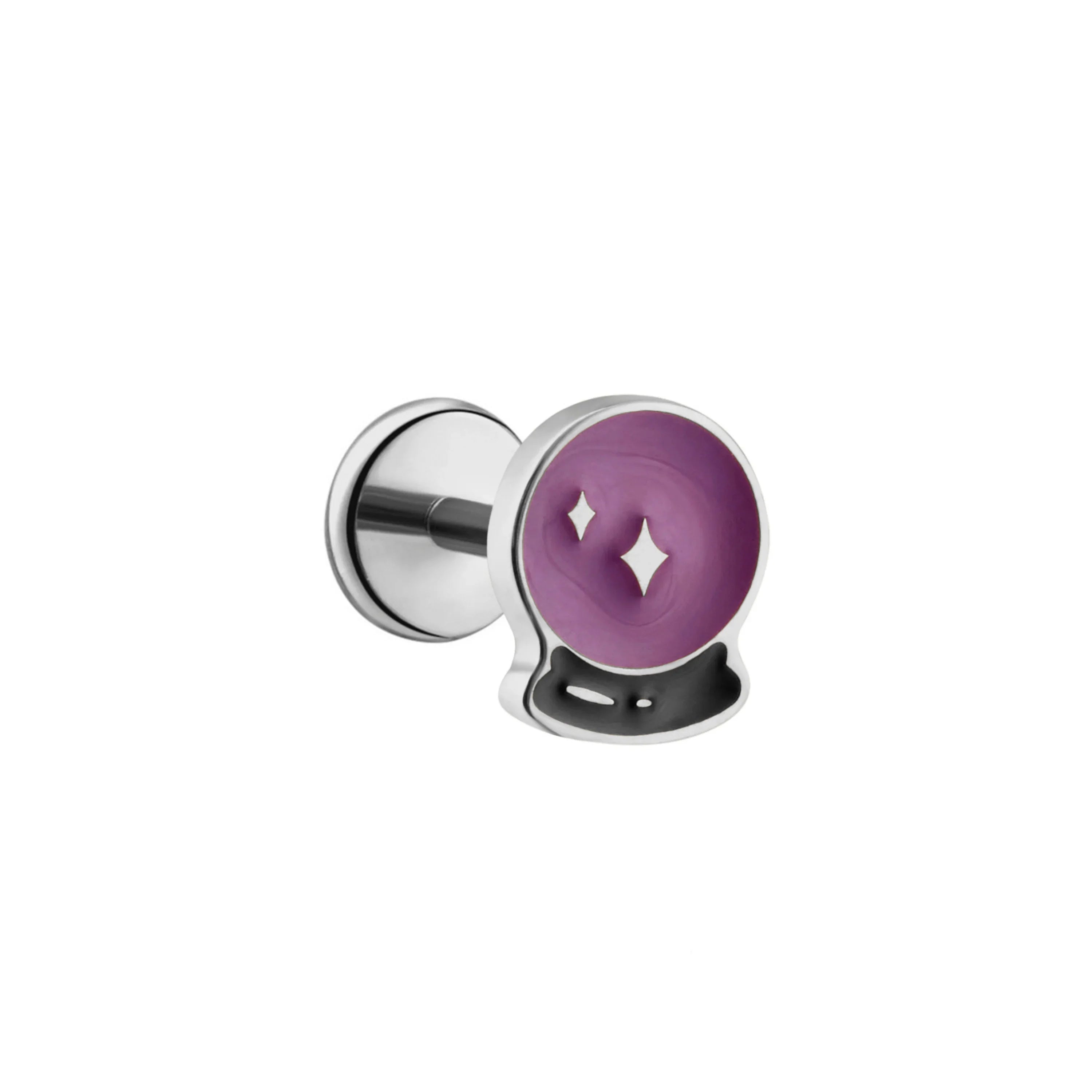 Crystal Ball Enamel Flat Back Stud