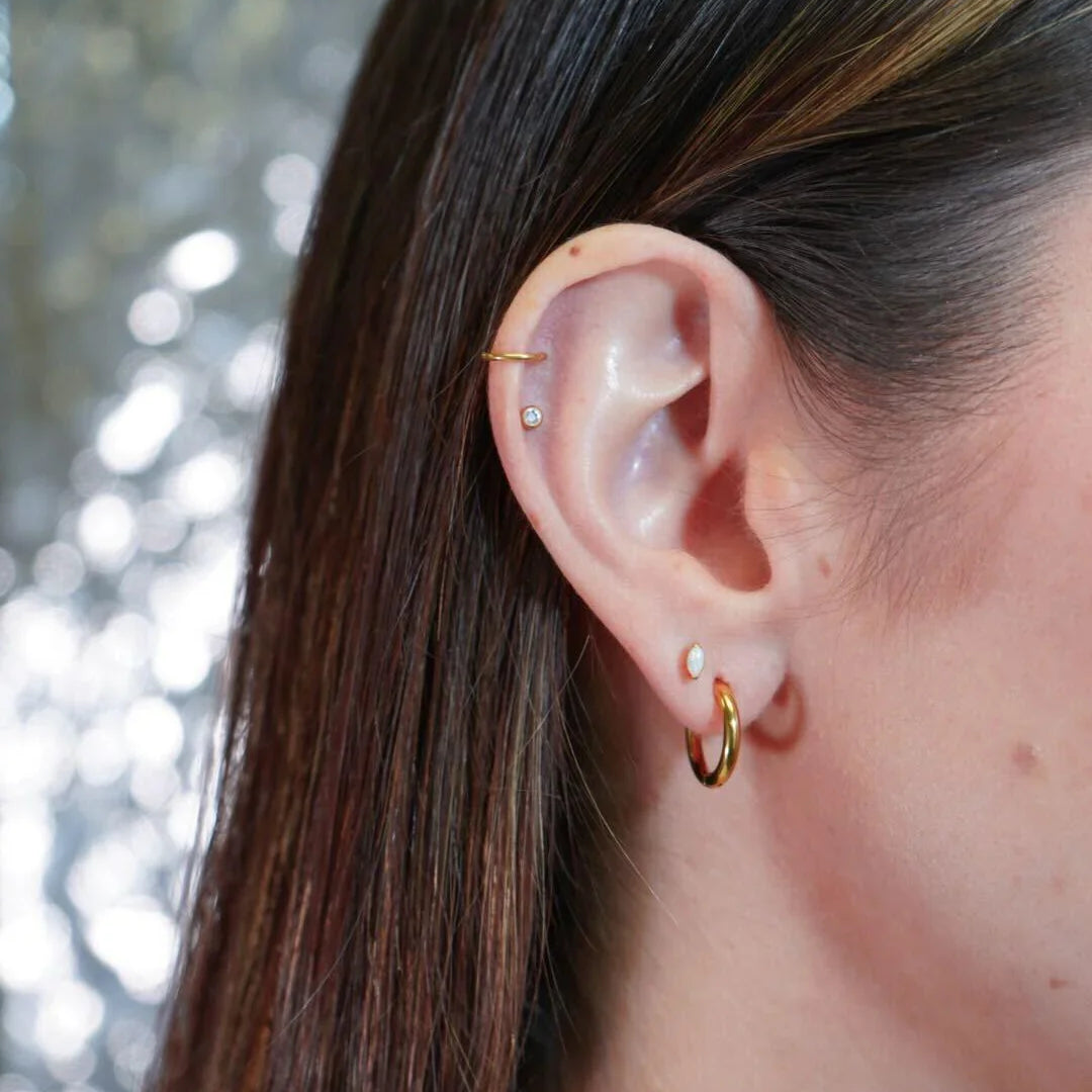 Opal Marquise Flat Back Stud