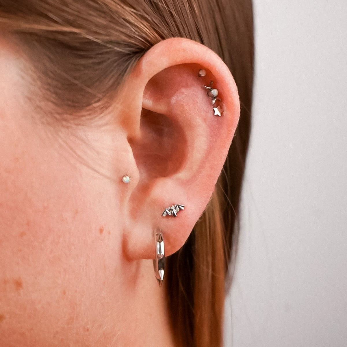 Mini Opal Lunar Phase Flat Back Stud