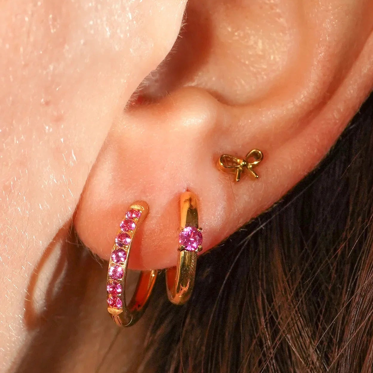Rose Titanium Celestial Hoops