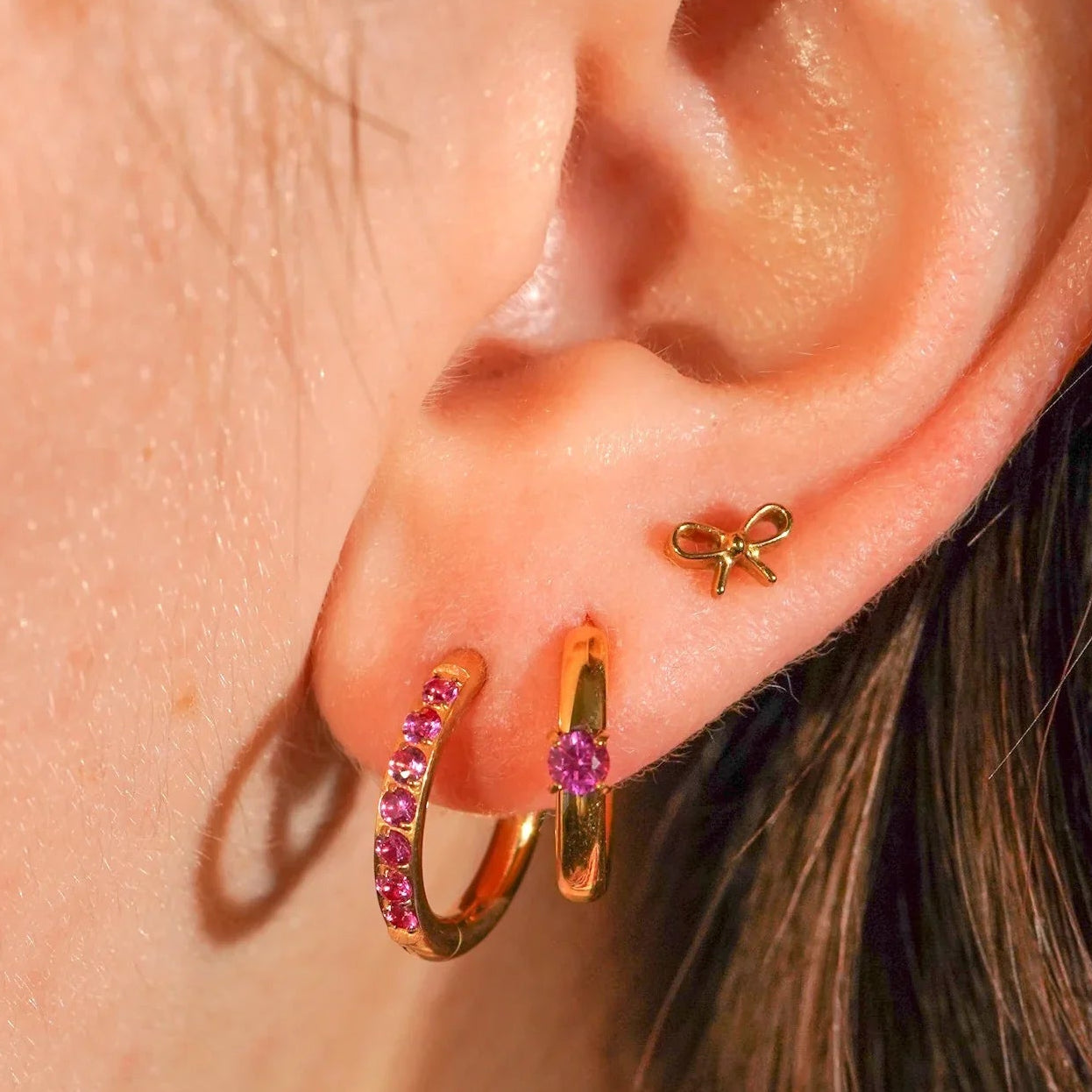 Rose Titanium Celestial Hoops