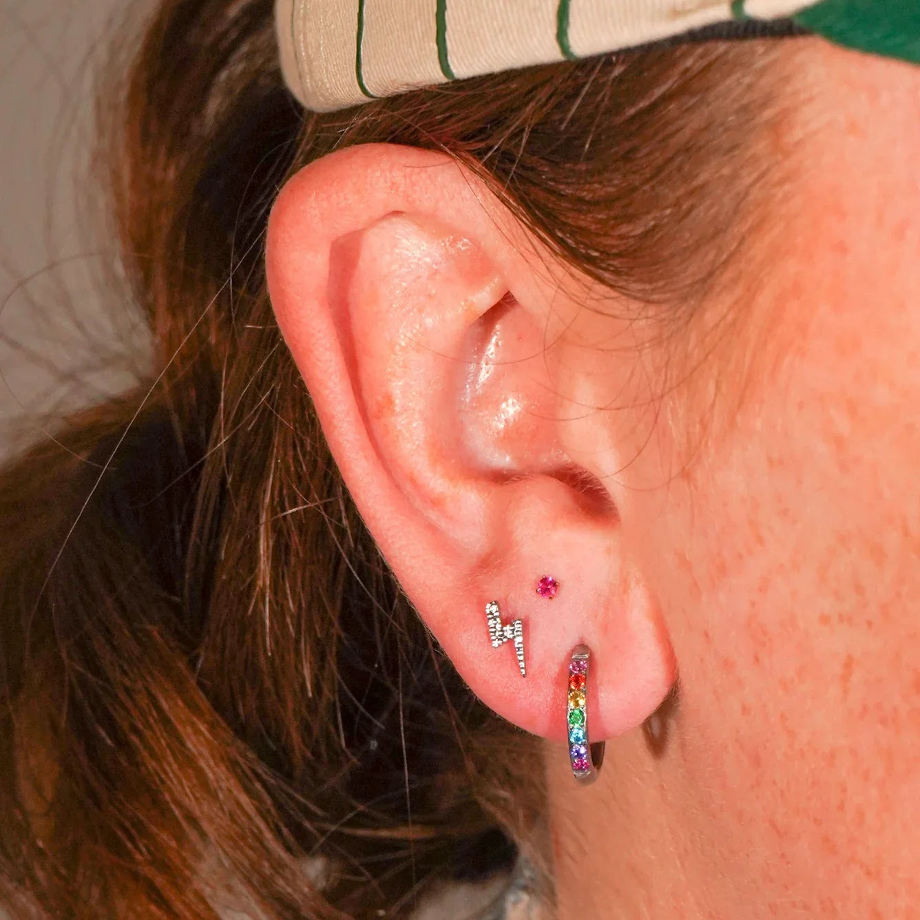 Rainbow Titanium Celestial Hoops