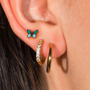 Blue Butterfly Enamel Flat Back Stud