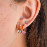 Ticket Enamel Hoop Charm