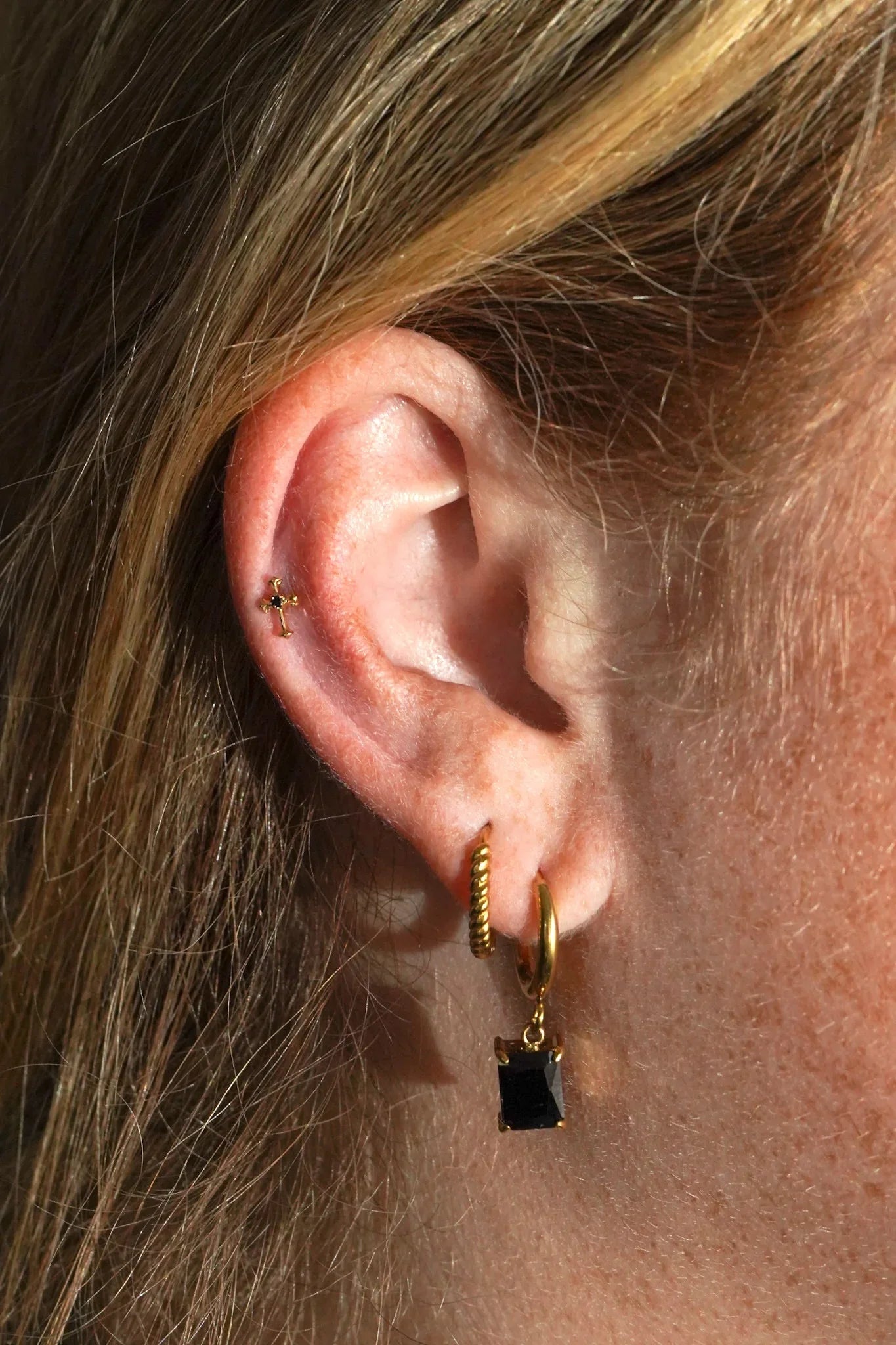 Gothic Cross Flat Back Stud